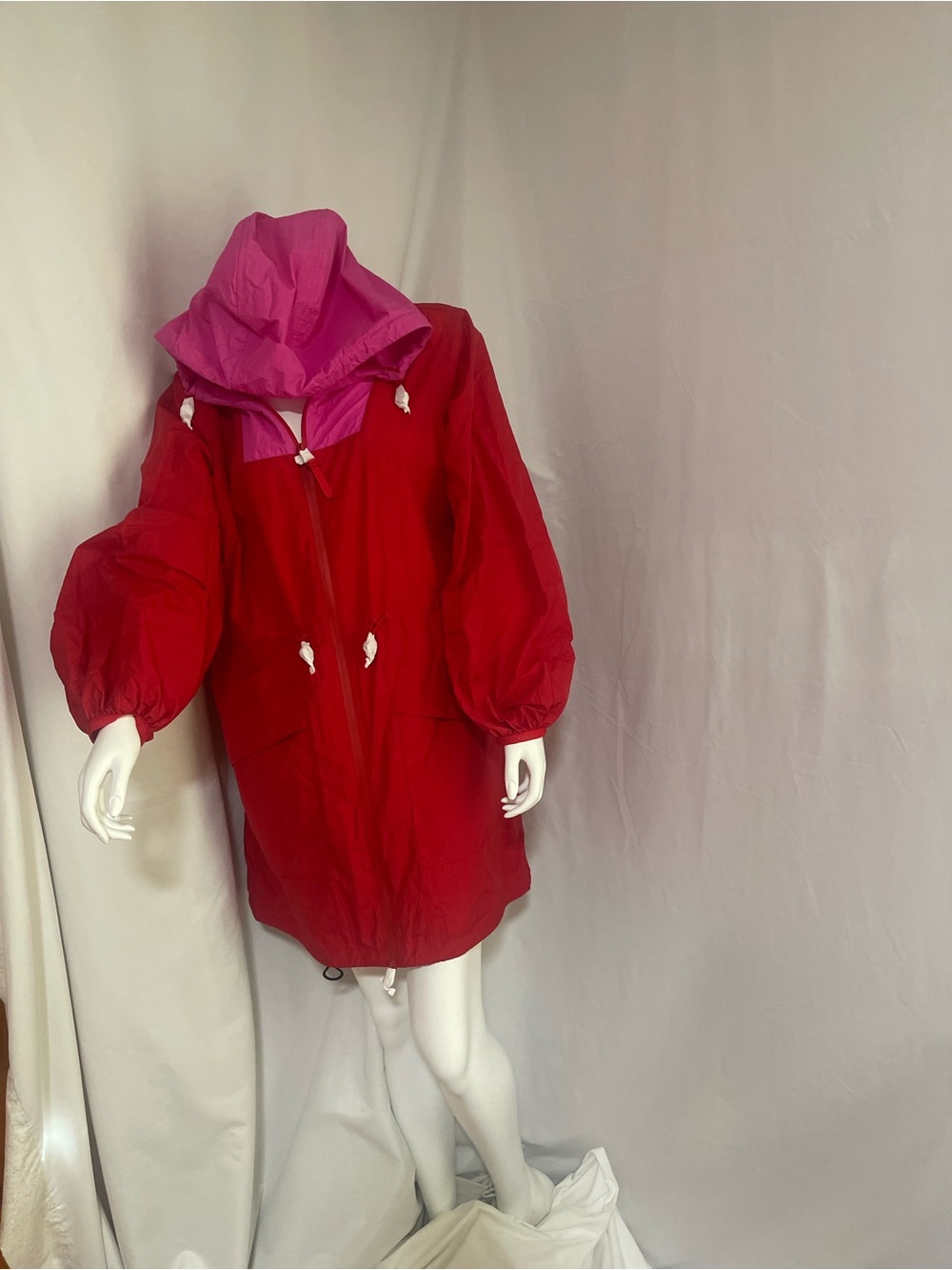 MACKAGE two -Tone Hooded light rain jacket - Pink & Red